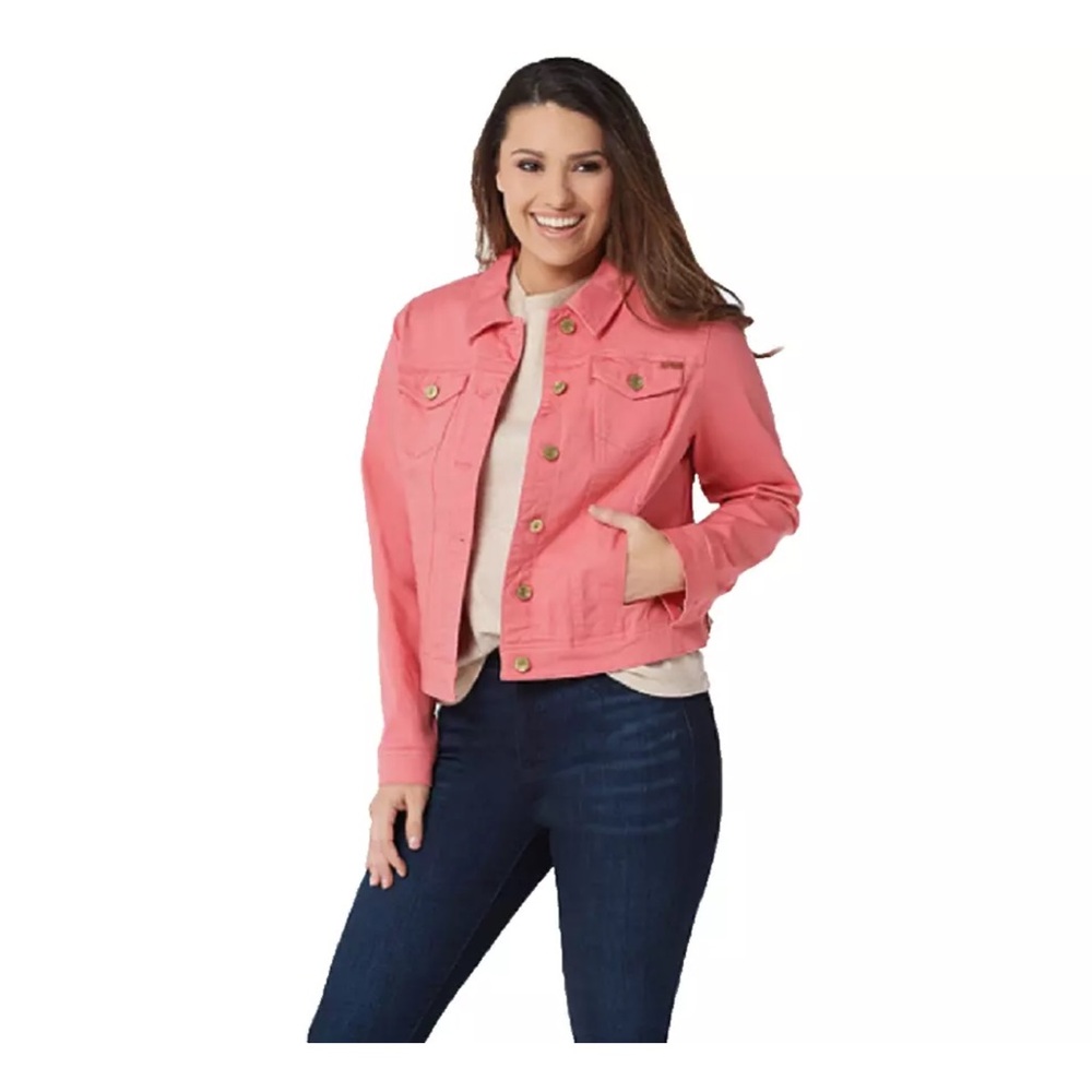 ISAAC MIZRAHI LIVE Pink Button-Front Jacket Size: 14 (Fits like L-XL